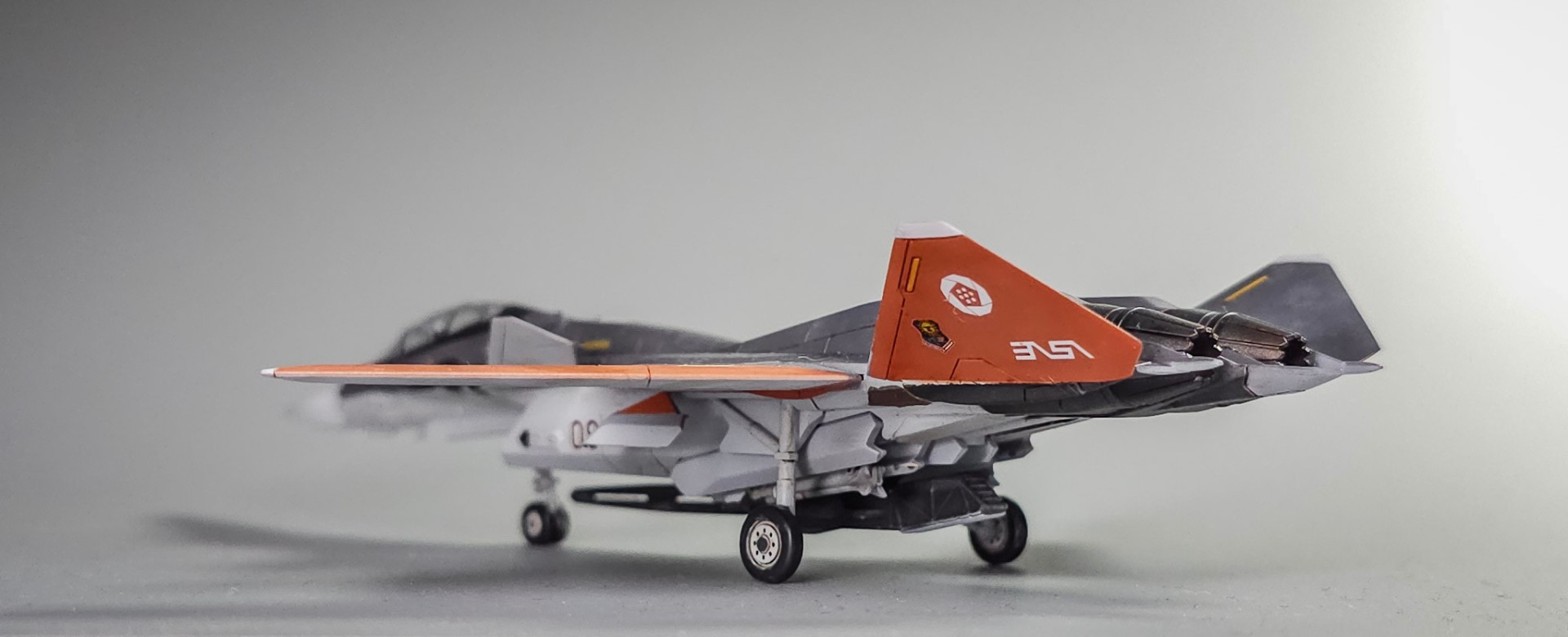 Rear quarter with orange tails